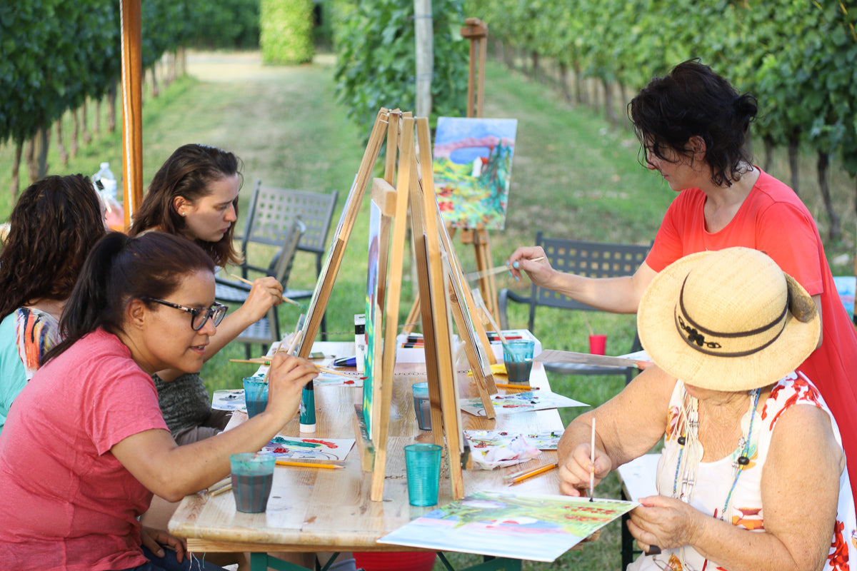 Esperienza artistica con degustazione di cibo e vino nei vigneti