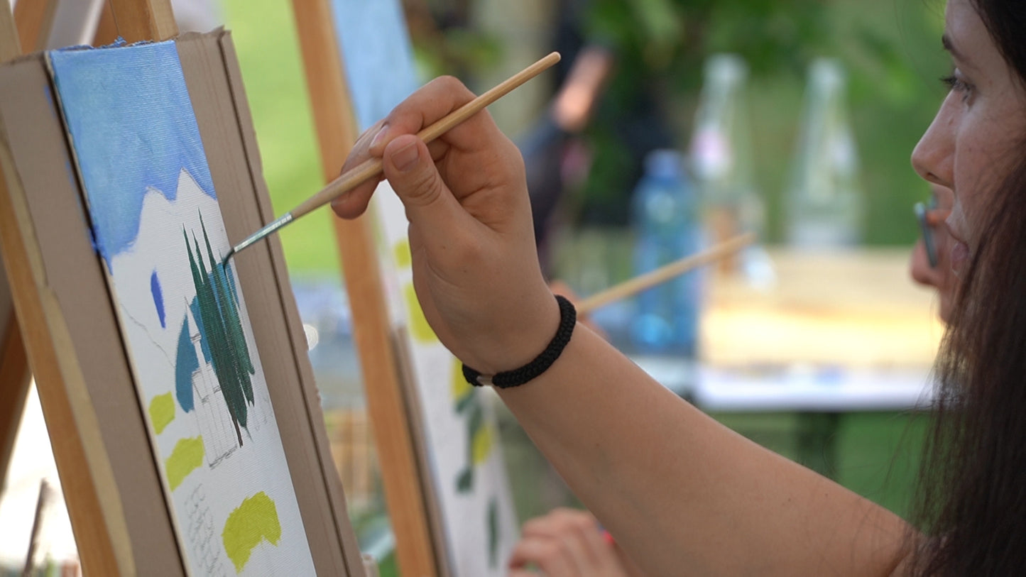Esperienza artistica con degustazione di cibo e vino nei vigneti